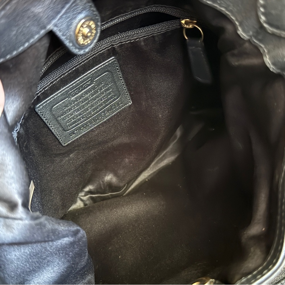 Coach black leather satchel with gold hardware purse - Picture 9 of 14